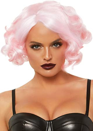 Pink Pastel Curly Bob Wig