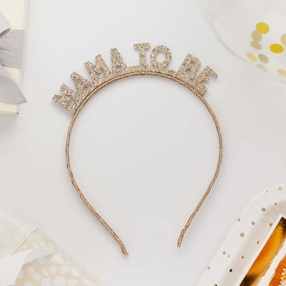Hello Little One Gold 'Mama To Be' Glitter Headband