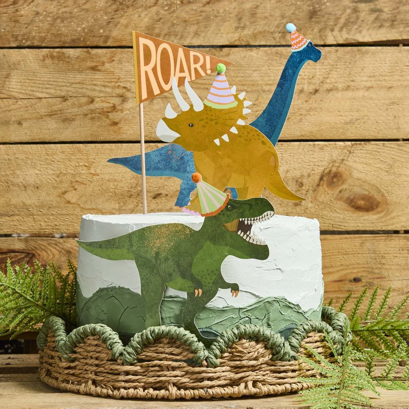 Party Dinosaurs Card Cake Topper Set (Pack of 4)