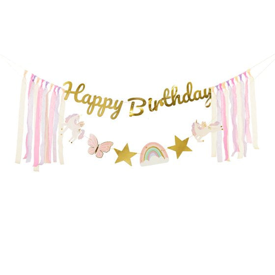 Unicorn Happy Birthday Letter Banner