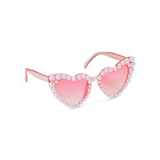 Beach Party Pearl Heart Glasses Pink