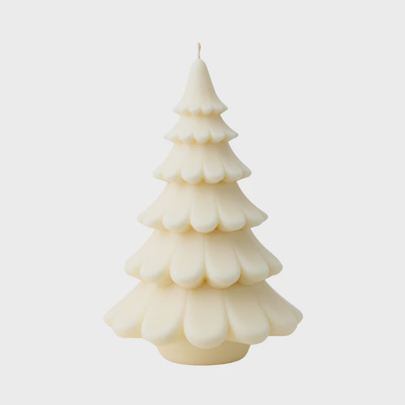 Christmas Nordic Tree Candle - White