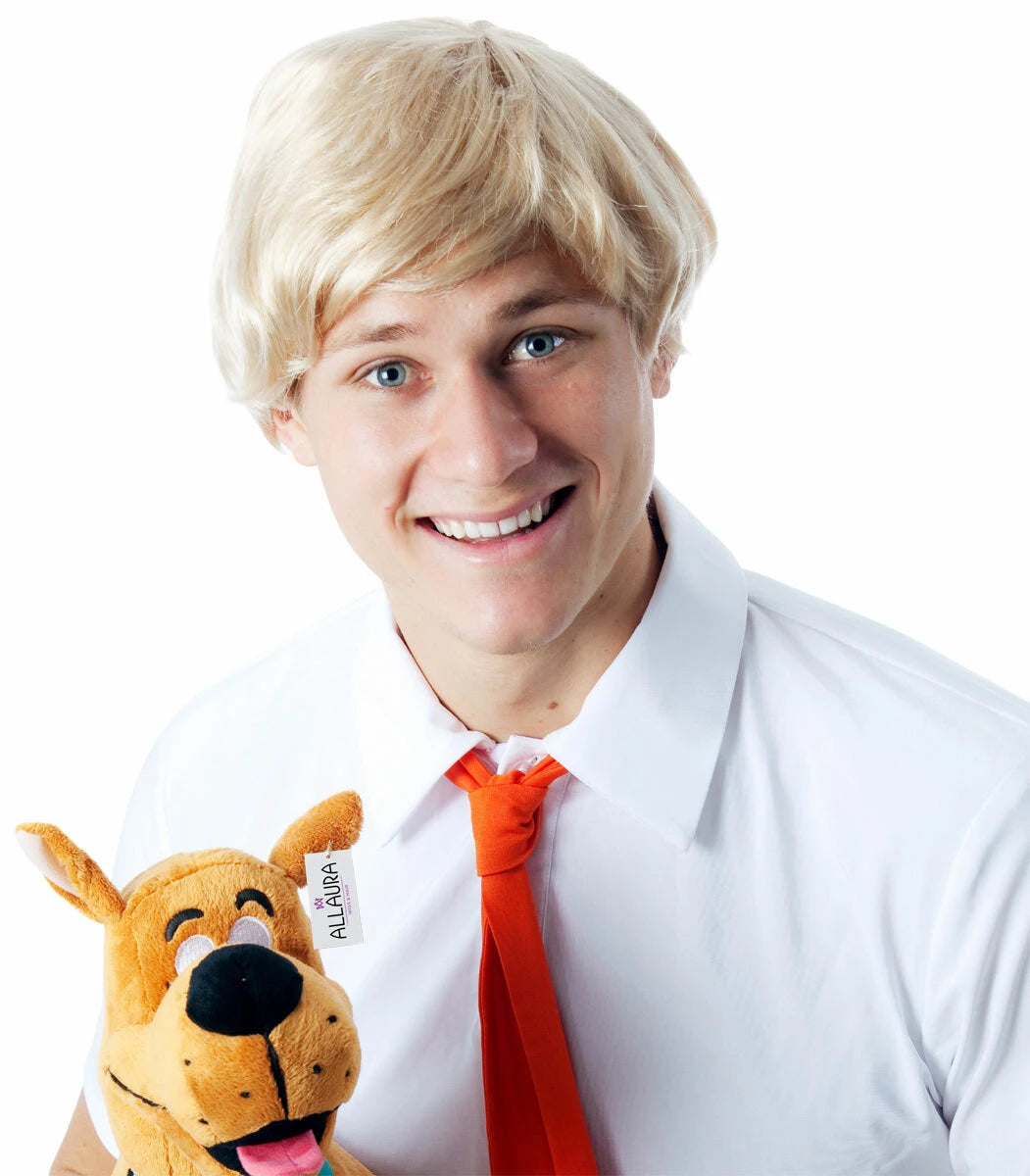 Blonde Short Mens Costume Wig