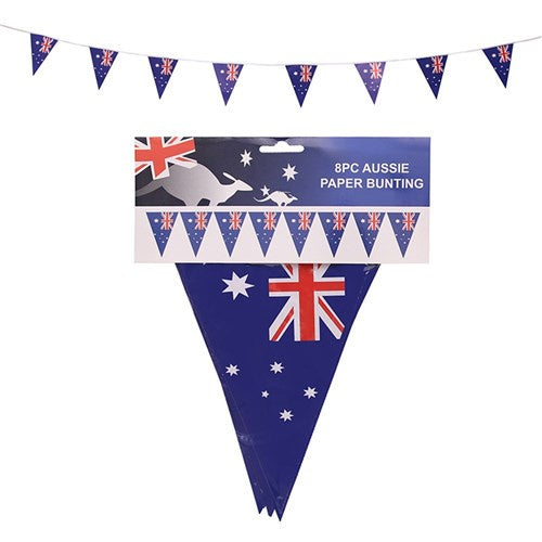 Aussie Triangle Paper Bunting 8 Piece