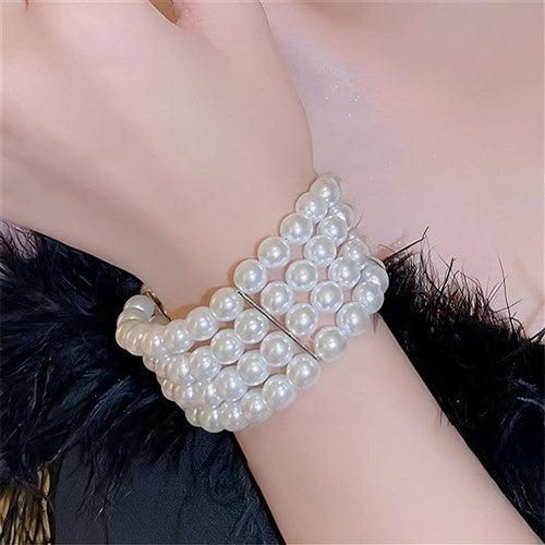 Golden 20s Faux Pearl Bracelet