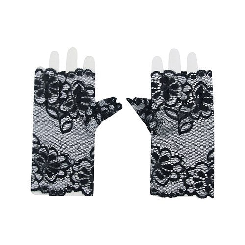 Black Short Lace Gloves