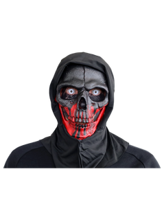 Black and Blood Red Skull Hooded Mask