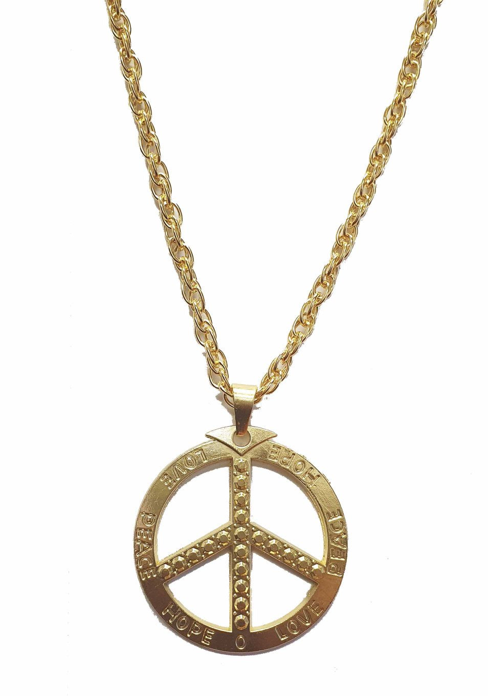 Peace Heavy Metal Gold Necklace