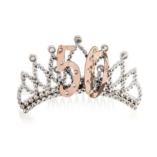 50th Rose Gold and Silver Tiara