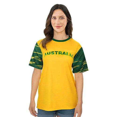 Womens Green and Gold Australia T-shirt