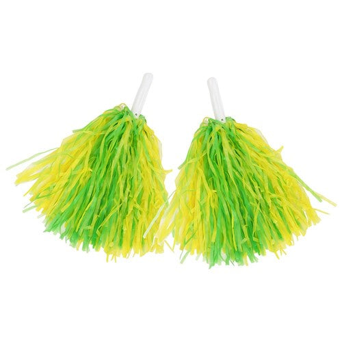 Green and Gold Pom Poms 2 Pack