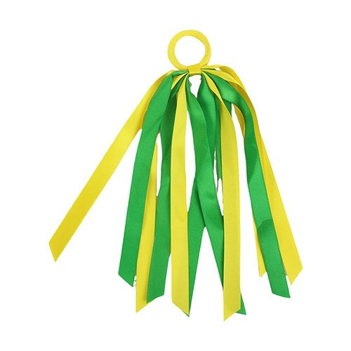 Green and Gold Tassel Hair Ties 2 Pack