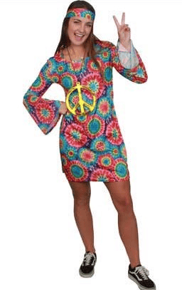 Rainbow Hippie Womens Dress