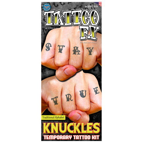 Alphabet Knuckles Temporary Tattoo