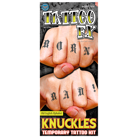 Alphabet Knuckles Old English Font Temporary Tattoo