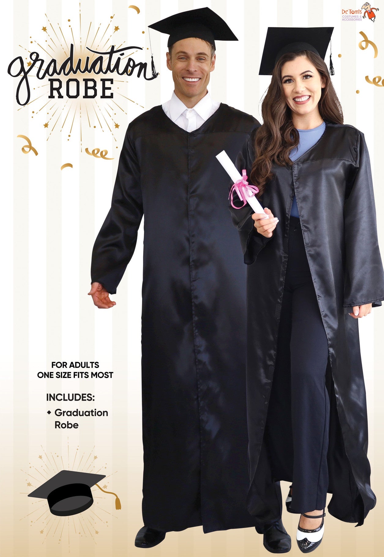 Graduation Robe Black Adult Costume