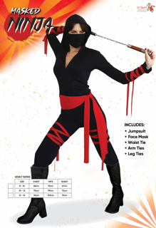 Masked Ninja Girl Womens Costume