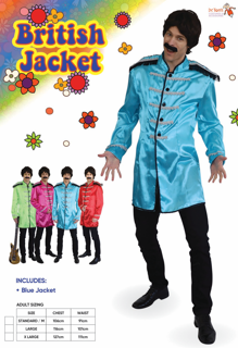 Blue British Jacket Mens Costume