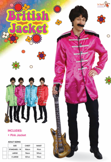 Pink British Jacket Mens Costume