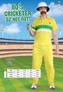 80's Cricketer - 52 Not Out! Mens Costume