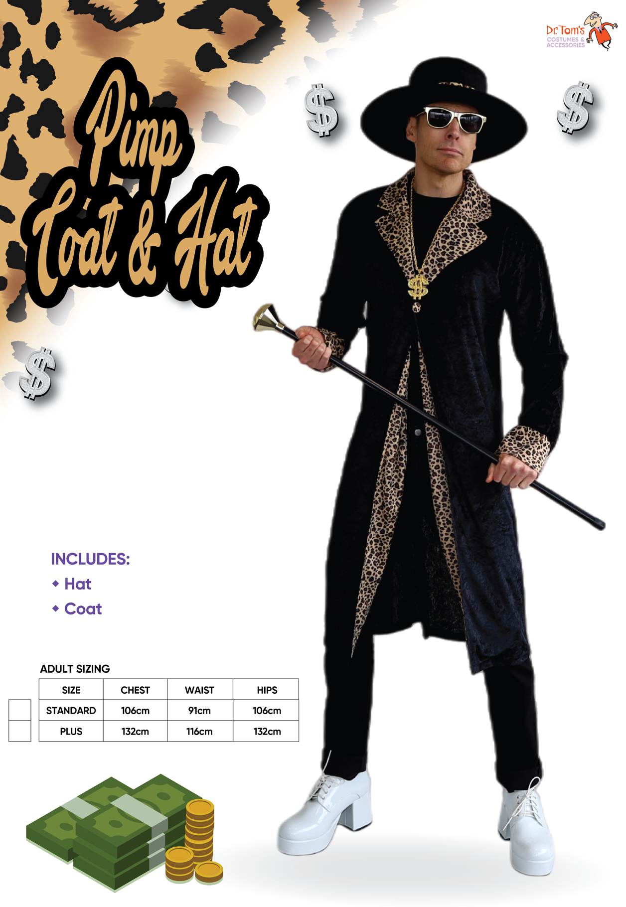 Pimp Coat & Hat Costume