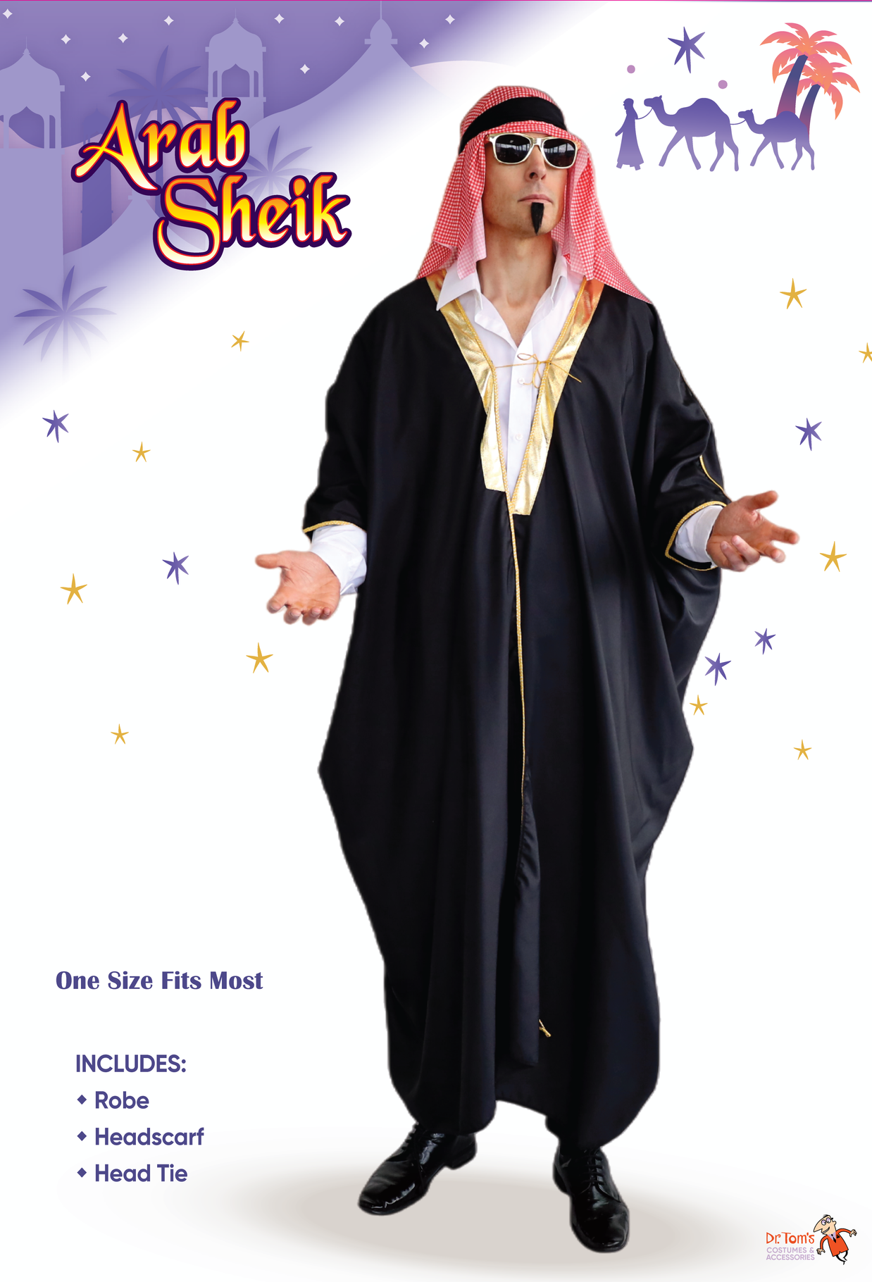 Arab Sheik Black Robe Costume