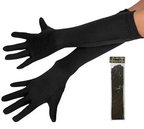 Long Black Gloves 42cm