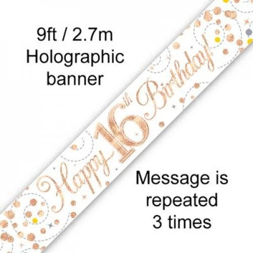 Sparkling Fizz Rose Gold 16th Banner