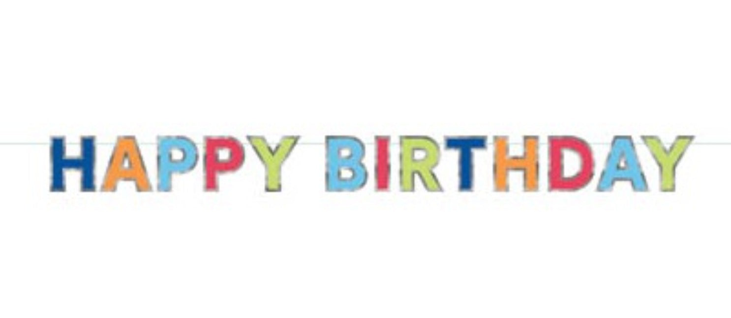 Happy BIrthday Bunting Colourful 2.5m