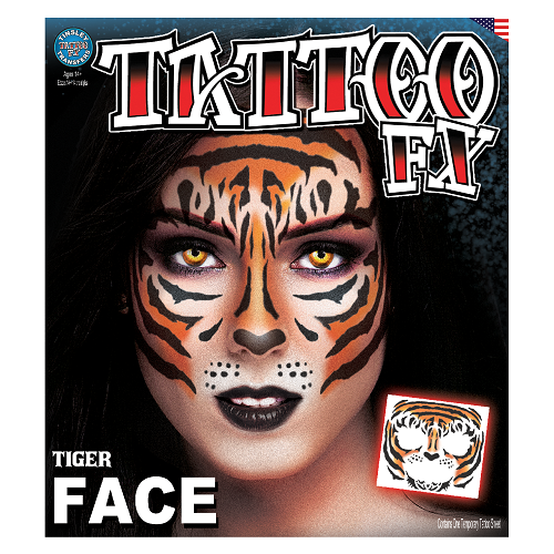 Tiger Full Face Temporary Tattoo FX