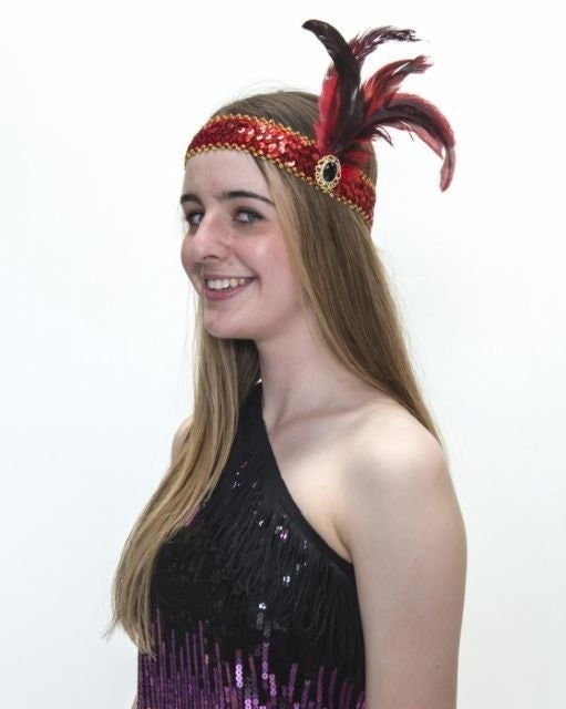 Red Sequin 20s Flapper Headband