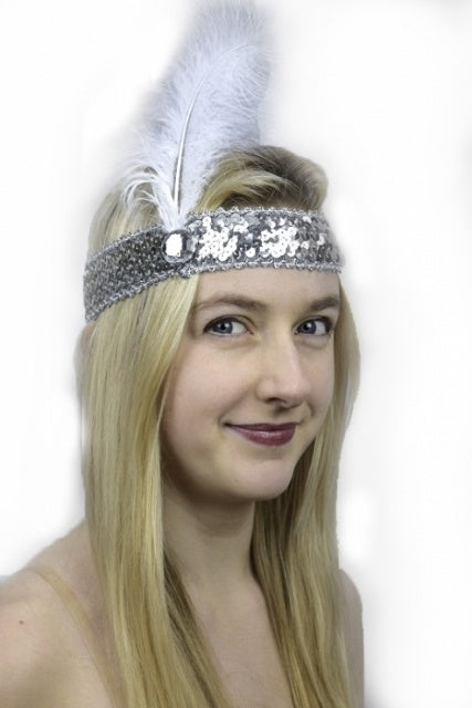 Silver Sequin 20s Flapper Headband