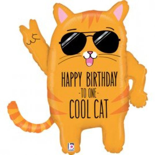 Cool Cat Birthday Shape Foil Balloon