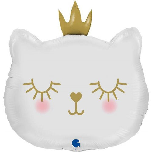 Cat Princess White Shape Foil Balloon