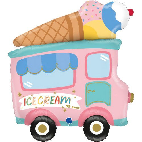 Pastel Ice Cream Truck Shape Foil Balloon