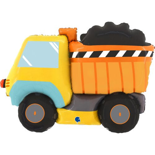 Yellow Dumper Truck Shape Foil Balloon