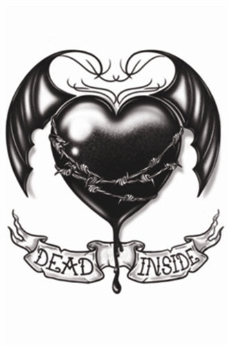 Dead Inside Heart Temporary Tattoo