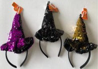 Sequined Witches Hat Headband