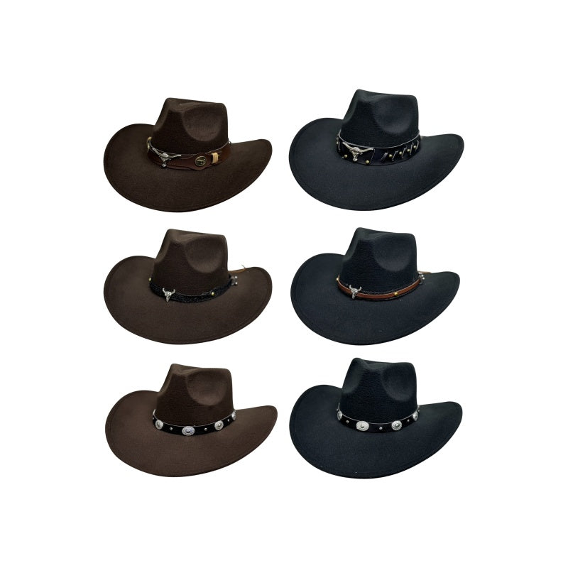Suede Western Cowboy Hat Black/Brown