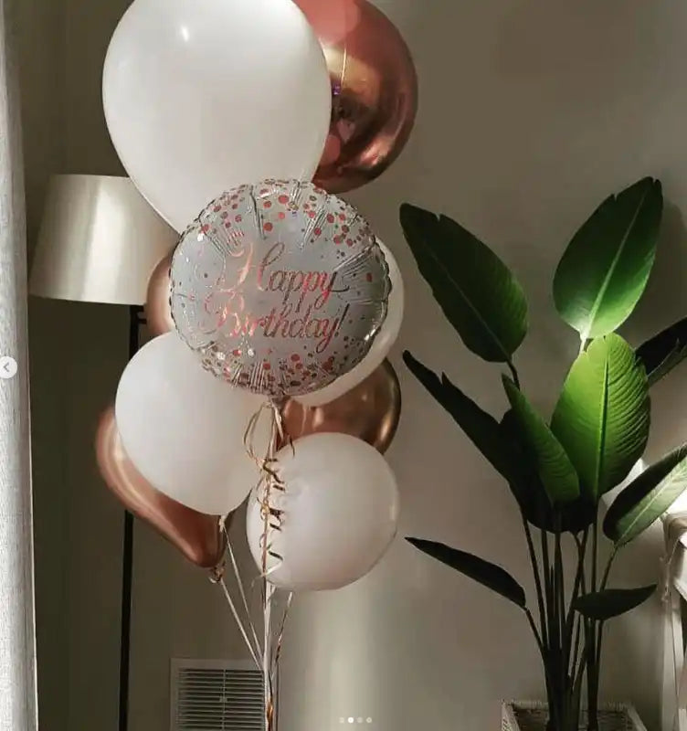 Holographic Sparkling Fizz Birthday Foil Balloon Rose Gold