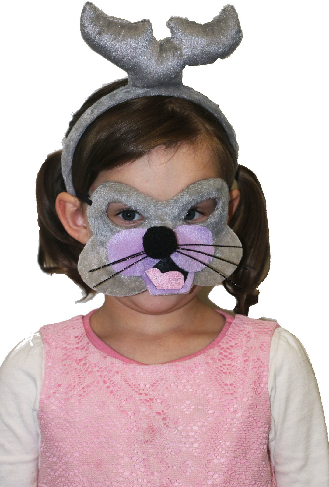 Seal Grey Animal Headband and Mask Set