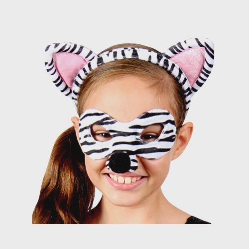 Zebra Mask and Headband with Ears
