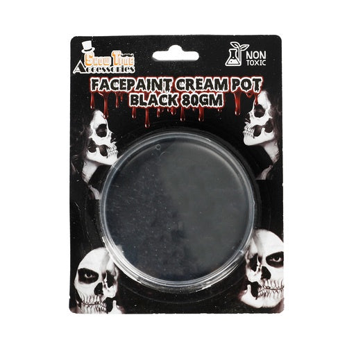 Halloween Makeup Face Paint Cream Pot Black 80g