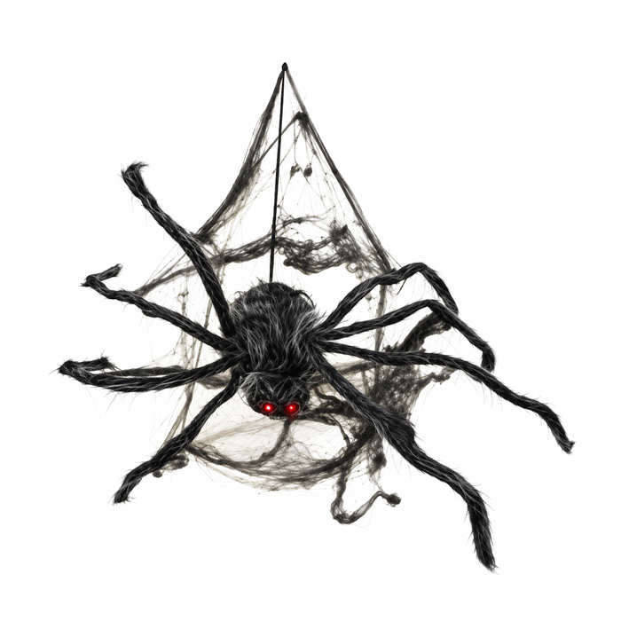 Animated Spider with Web 80cm