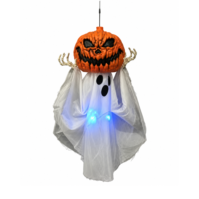 Animated Ghost with Pumpkin 61cm