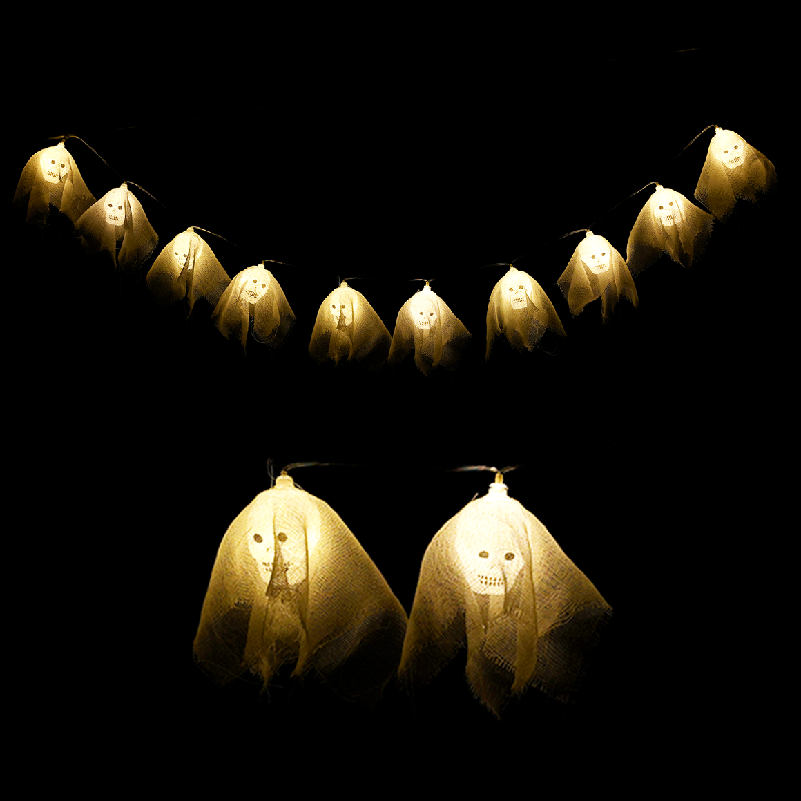 Battery Op String Light Ghosts