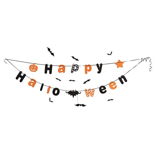 Happy Halloween Bat Banner