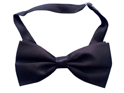Black Satin Bow Tie Adjustable