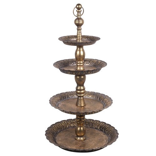 Antique Gold 4 Tier Stand