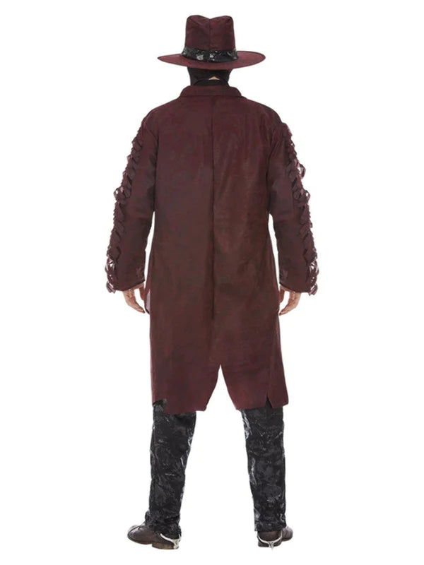 Deluxe Burgundy Dark Spirit Western Cowboy Mens Costume